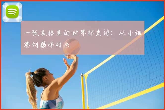 一张表格里的世界杯史诗:从小组赛到巅峰对决